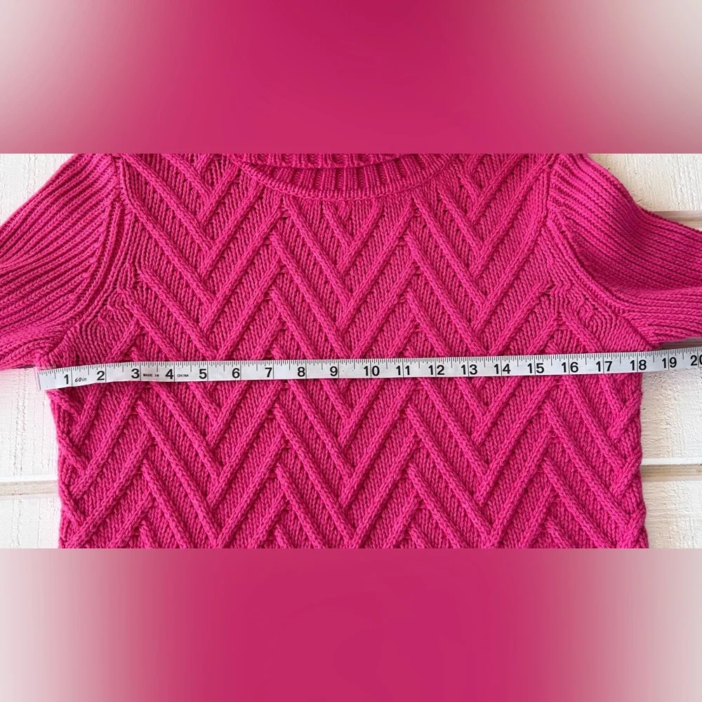 Talbots Petites Women’s Cowl Neck Sweater Chunky Knit Chevron‎ Pattern Size P